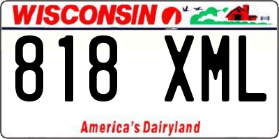 WI license plate 818XML