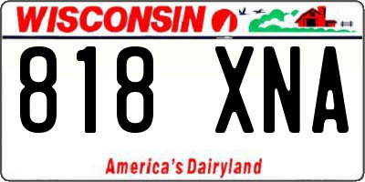 WI license plate 818XNA