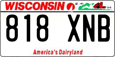 WI license plate 818XNB