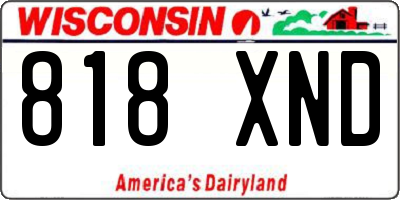 WI license plate 818XND