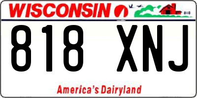 WI license plate 818XNJ