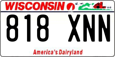 WI license plate 818XNN
