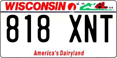 WI license plate 818XNT