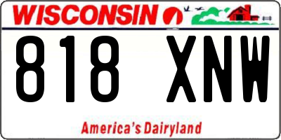 WI license plate 818XNW