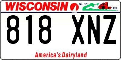 WI license plate 818XNZ