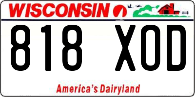 WI license plate 818XOD