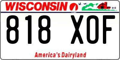 WI license plate 818XOF