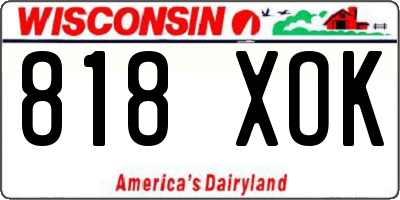 WI license plate 818XOK
