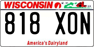 WI license plate 818XON
