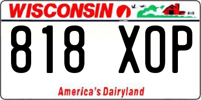 WI license plate 818XOP