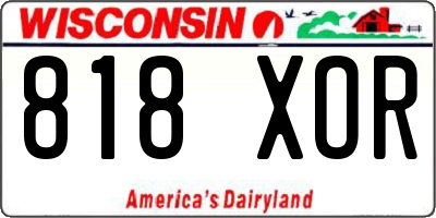 WI license plate 818XOR