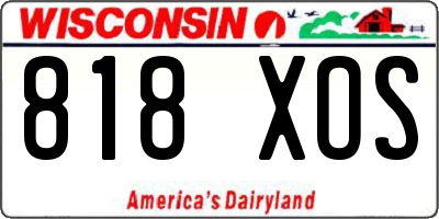 WI license plate 818XOS