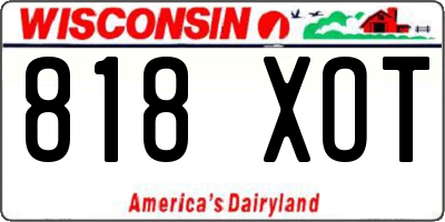 WI license plate 818XOT