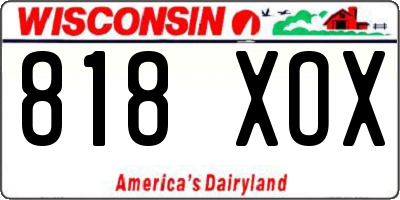 WI license plate 818XOX