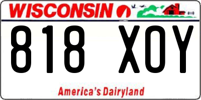 WI license plate 818XOY