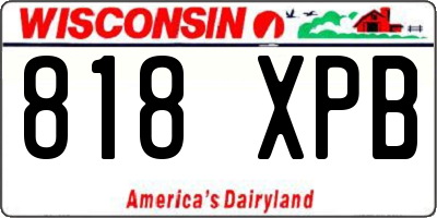 WI license plate 818XPB