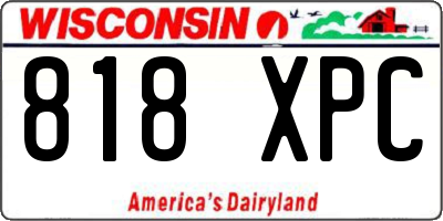 WI license plate 818XPC