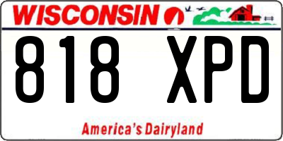 WI license plate 818XPD