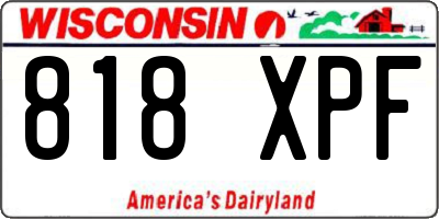 WI license plate 818XPF
