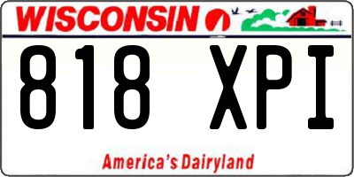 WI license plate 818XPI