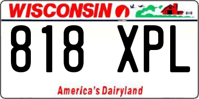 WI license plate 818XPL