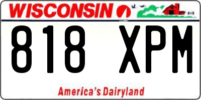 WI license plate 818XPM