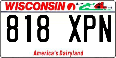 WI license plate 818XPN