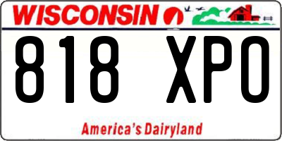WI license plate 818XPO