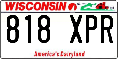 WI license plate 818XPR