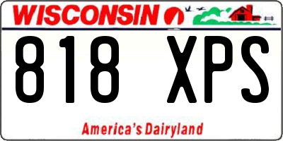 WI license plate 818XPS