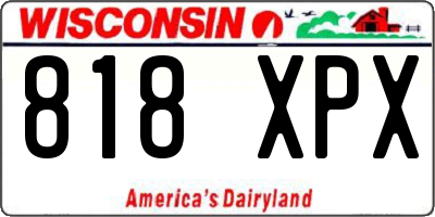 WI license plate 818XPX