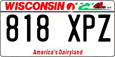 WI license plate 818XPZ