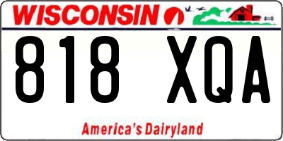 WI license plate 818XQA