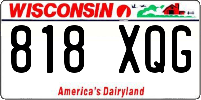 WI license plate 818XQG