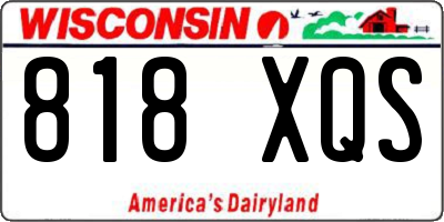 WI license plate 818XQS