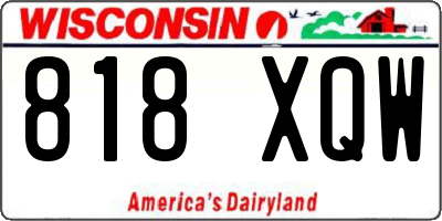 WI license plate 818XQW