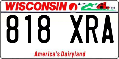 WI license plate 818XRA