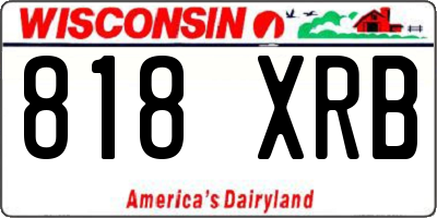 WI license plate 818XRB