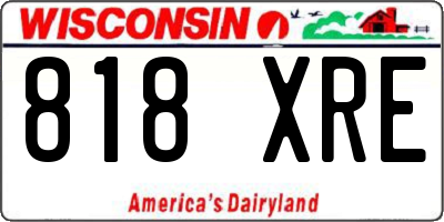 WI license plate 818XRE