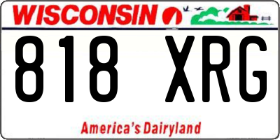 WI license plate 818XRG