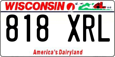 WI license plate 818XRL