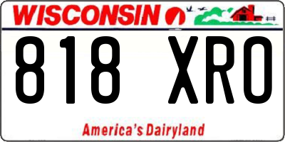 WI license plate 818XRO