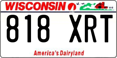 WI license plate 818XRT