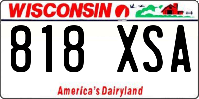 WI license plate 818XSA