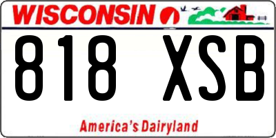 WI license plate 818XSB