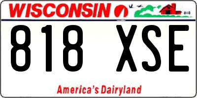 WI license plate 818XSE