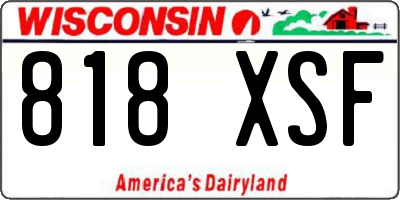WI license plate 818XSF