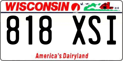 WI license plate 818XSI
