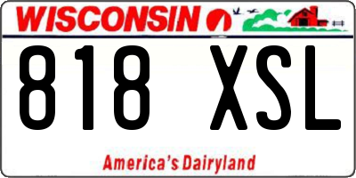 WI license plate 818XSL