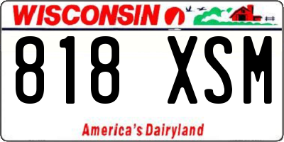 WI license plate 818XSM